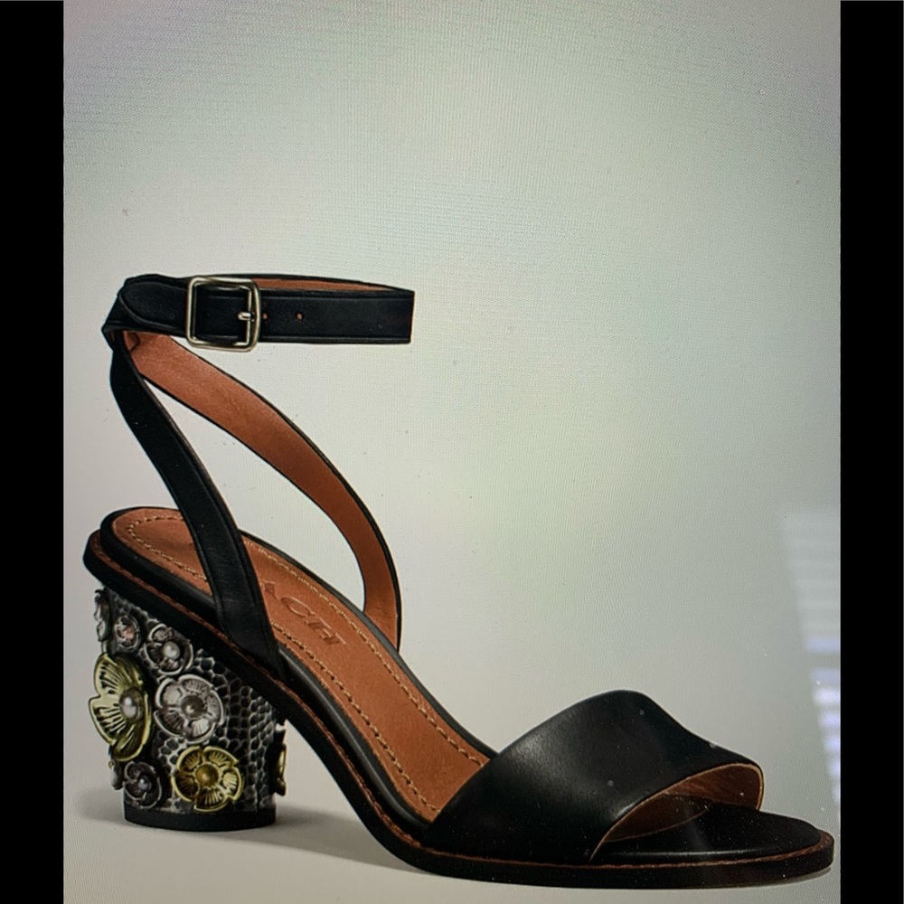 Coach Black Tea Rose Sandals